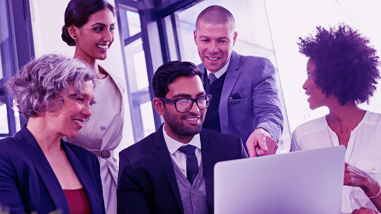employees meeting in an office