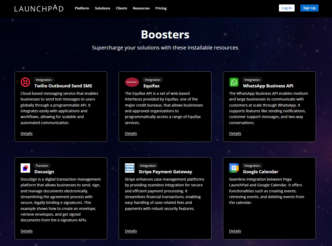 pre-built installable components for apps