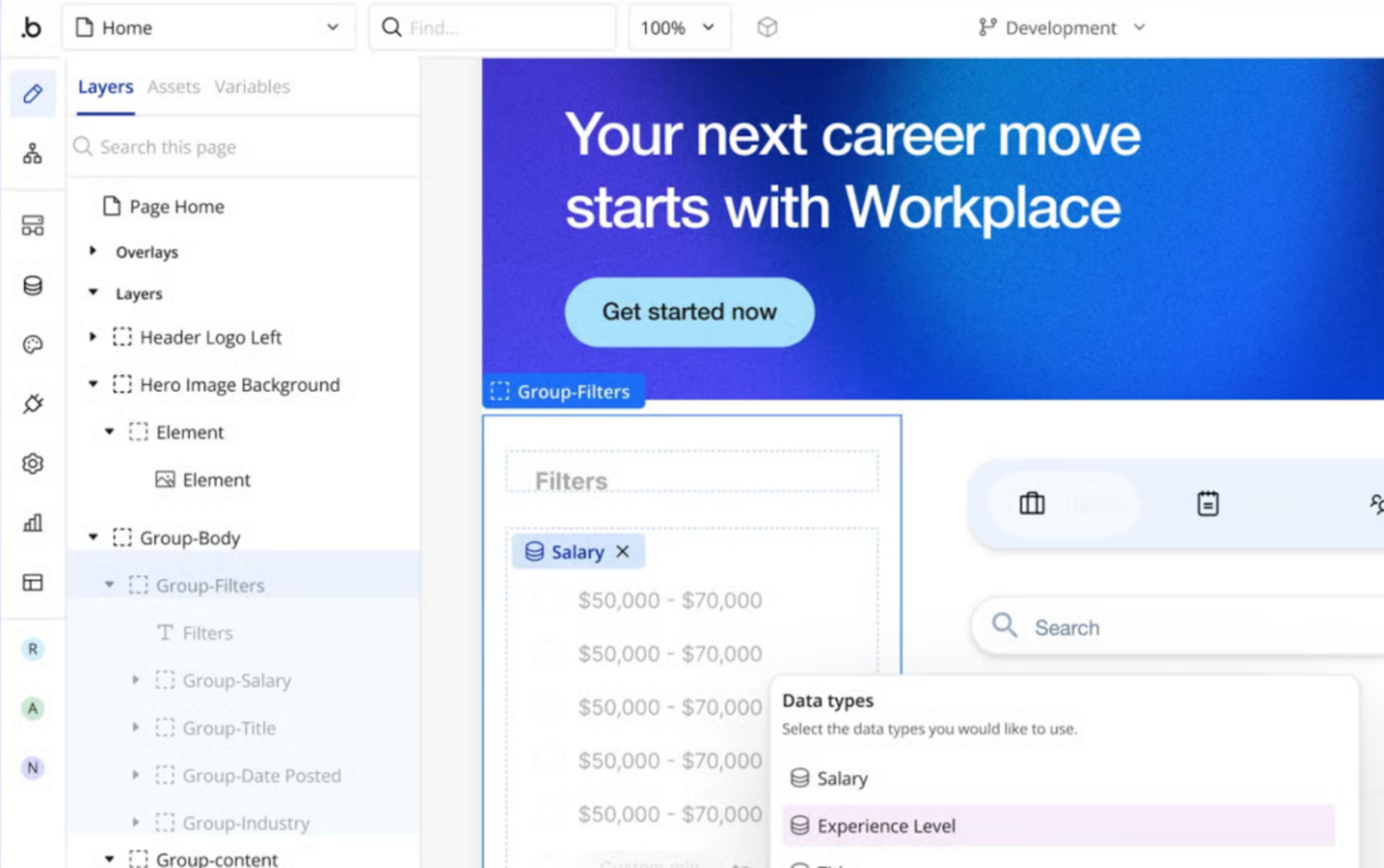 bubble.io screenshot