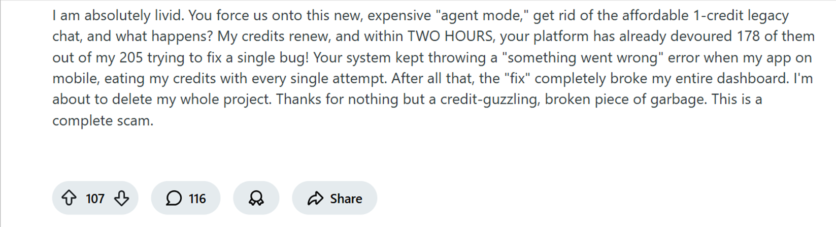 debugging costs of Lovable