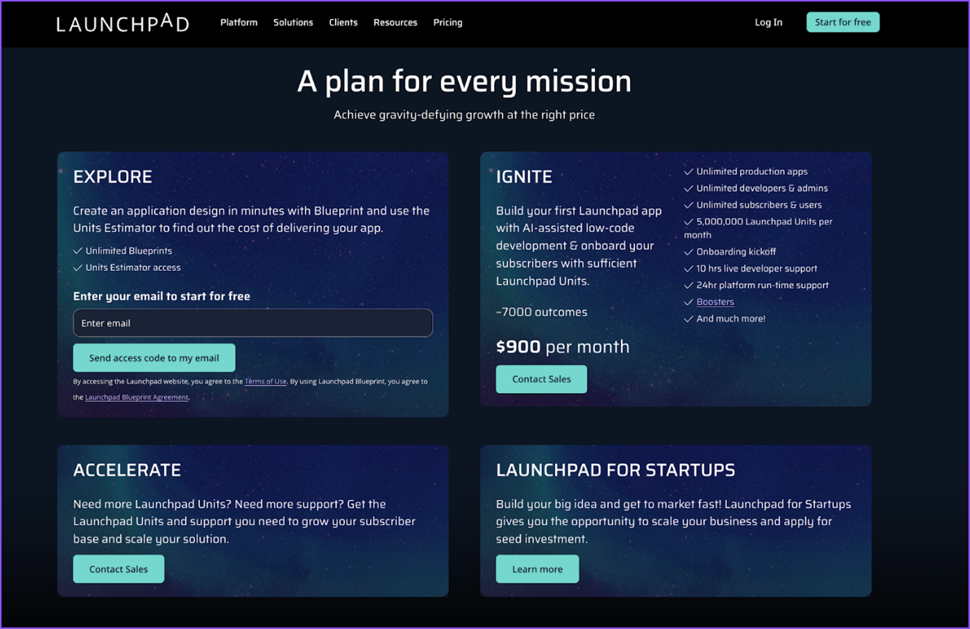 Launchpad pricing plans