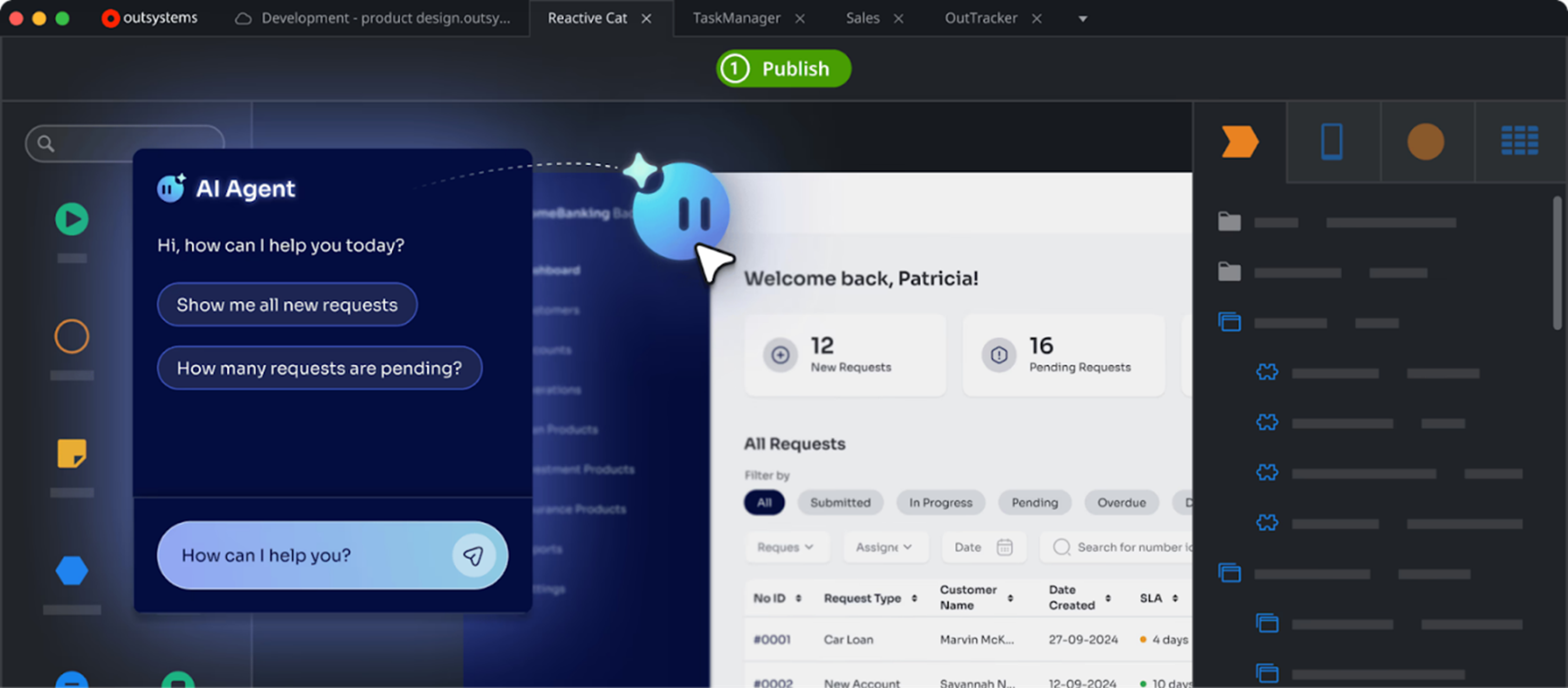 OutSystems dashboard