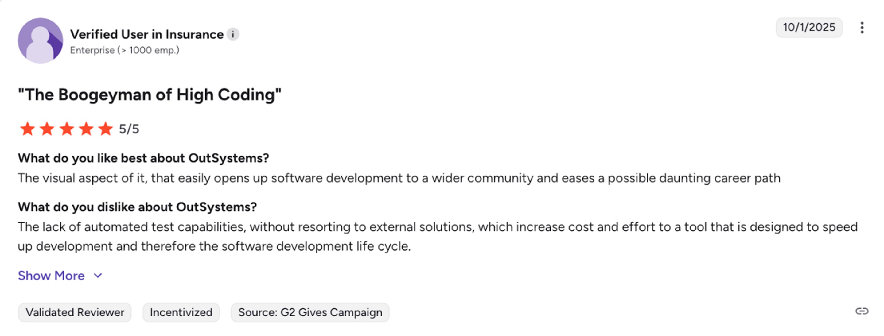 OutSystems review - boogeyman of high coding