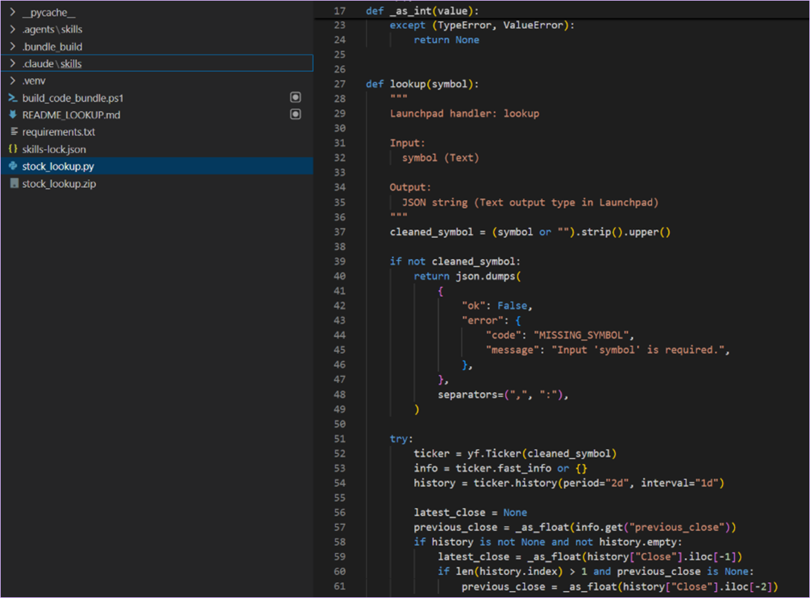 Python module and instructions for creating a function rule