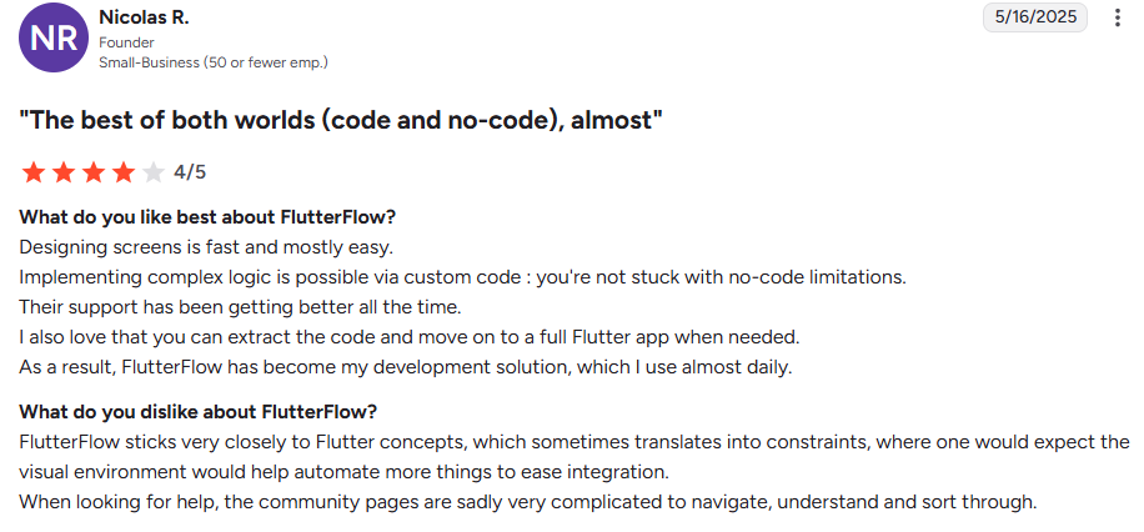FlutterFlow review