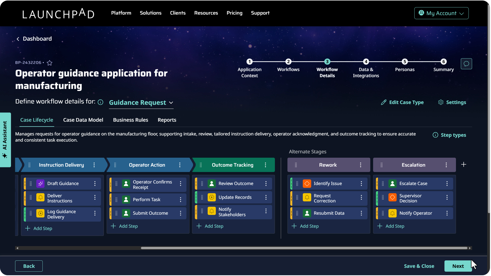 Manufacturing Blueprint screenshot