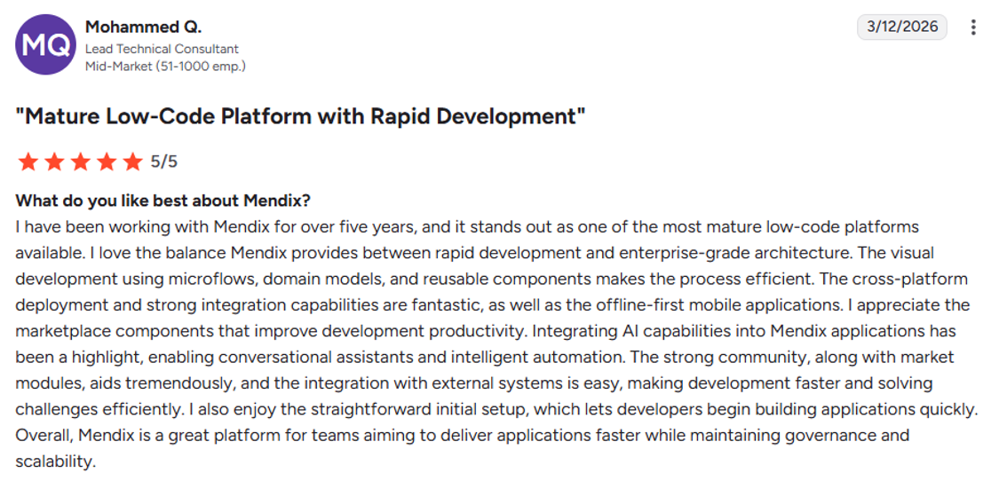 Mendix Review