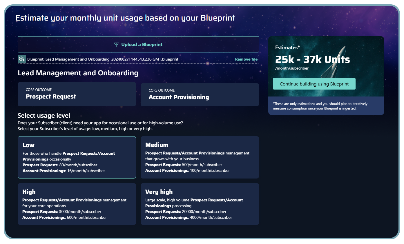 Launchpad units estimator tool