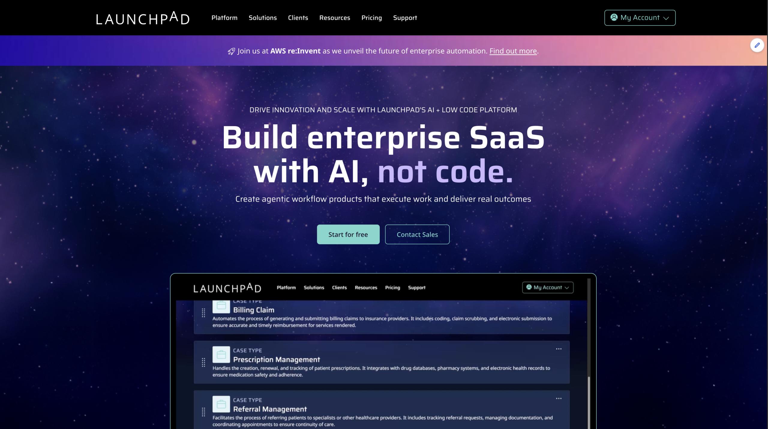 Launchpad homepage